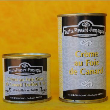 Photo représentant les boîtes de crème au foie de canard truffée