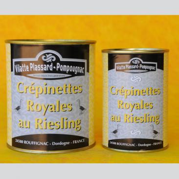 Photo représentant les boîtes de crepinettes royales au riesling